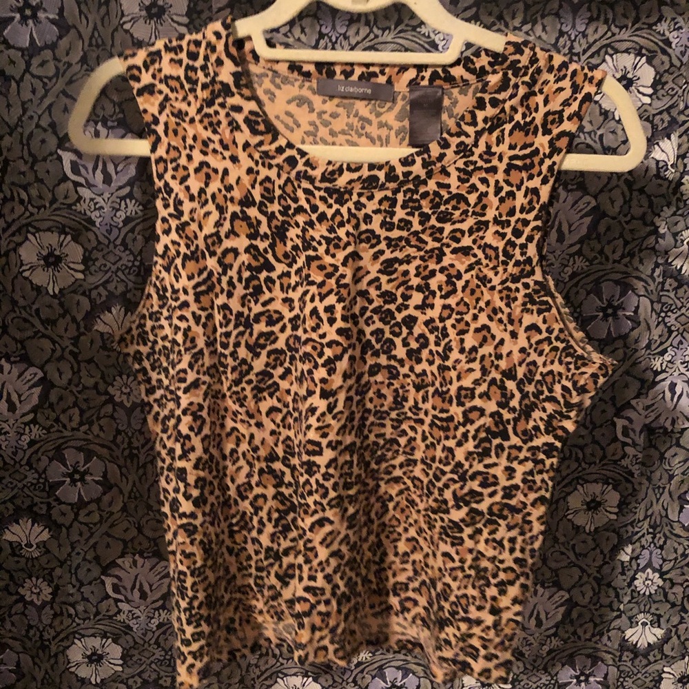 Leopard Animal Print Cutoff Muscle Tank Sz M P